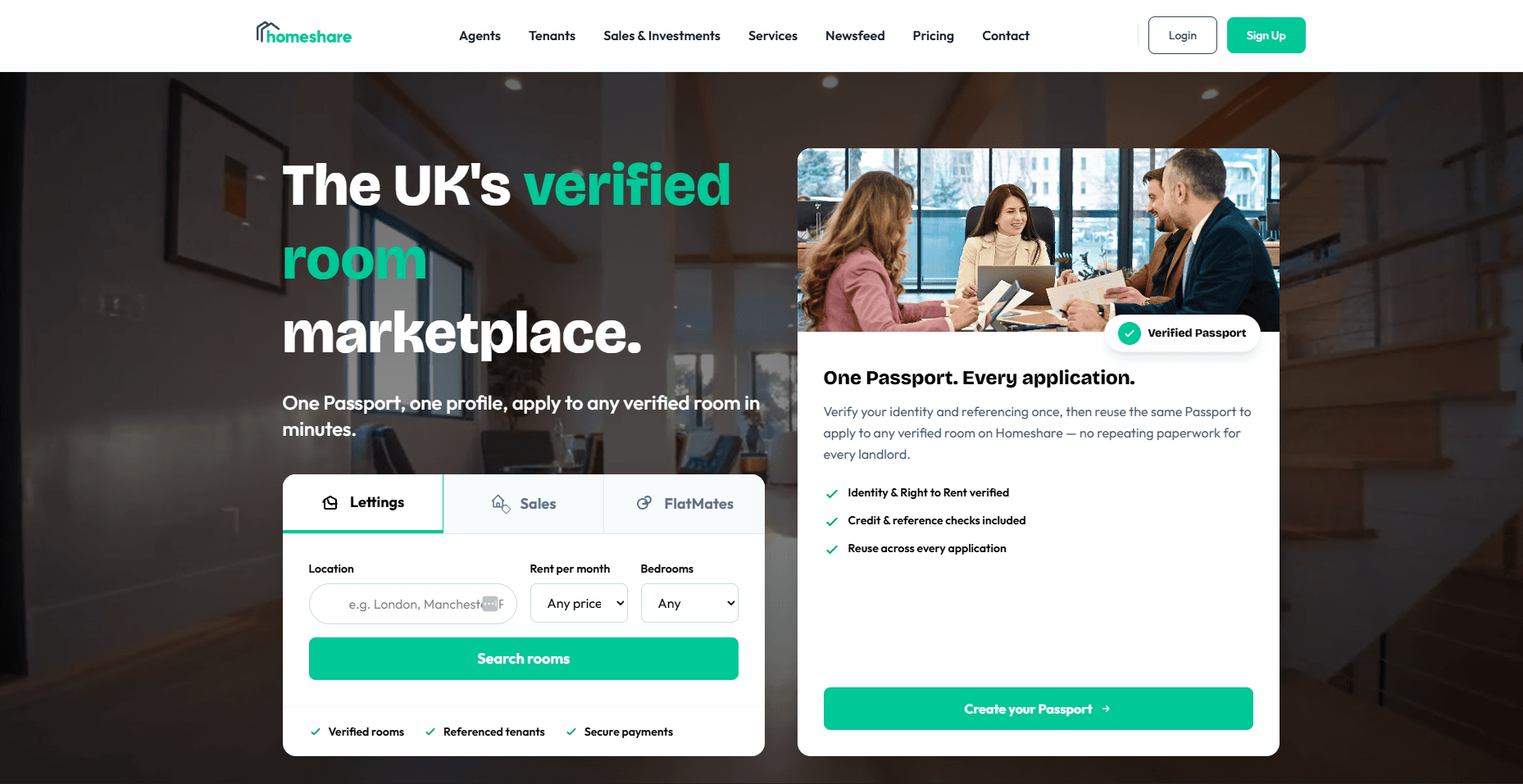 AI Homeshare platform dashboard