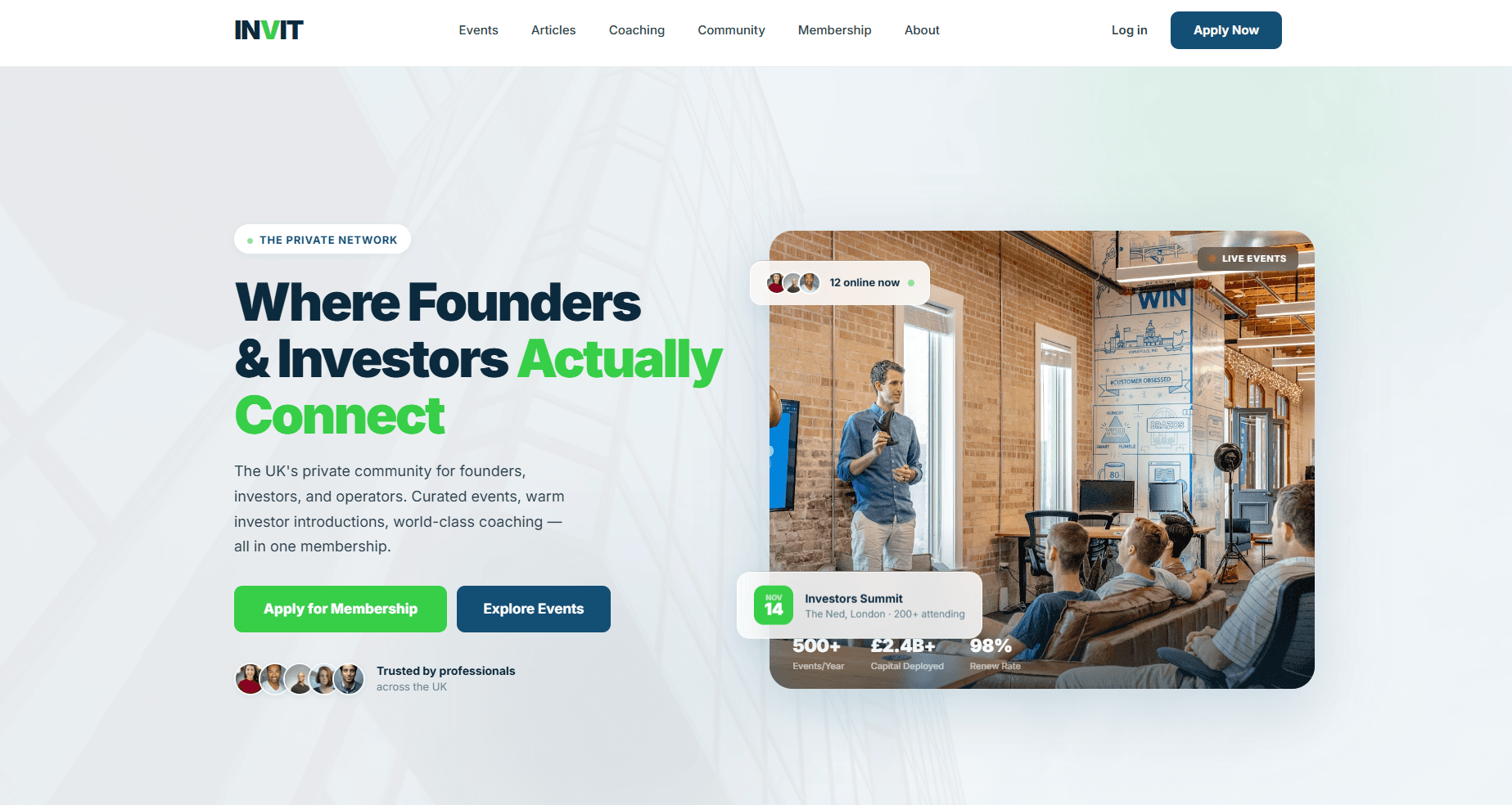 INVIT Network homepage